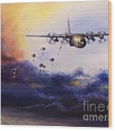 Airborne Jump Wood Print