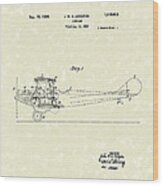 Airplane 1924 Patent Art Wood Print