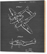 Airplane 1946 Patent Art Black Wood Print