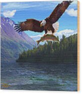 Alaska Fly Fishing Wood Print