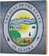 Alaska State Seal Wood Print