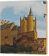 Alcazar Castle In Segovia Spain Wood Print