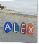 Alex,masculine Nale On Colored Stone Wood Print