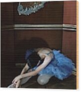 Alicia Markova In A Blue Tutu Wood Print