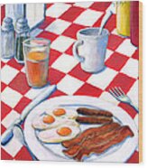 All American Breakfast Wood Print