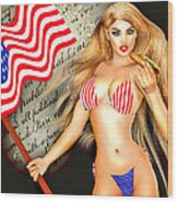 All American Girl - Independence Day Wood Print