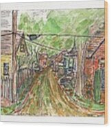 Alley On Union Street - Sketch Wood Print