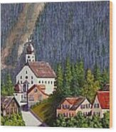 Alpine Church Wood Print