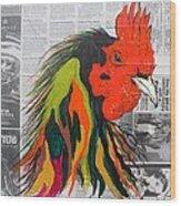 Amadeo The Tuscan Rooster Wood Print