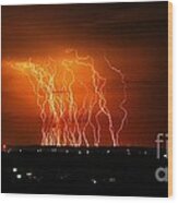 Amazing Lightning Cluster Wood Print