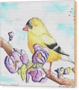 America  Goldfinch Wood Print