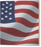 American Flag Wood Print