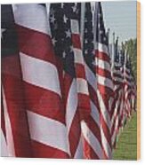 American Flags Wood Print