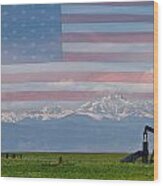 American Rocky Mountain Front Range Oil Wood Print