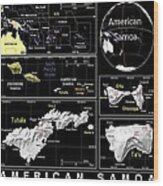 American Samoa Exotic Map Wood Print