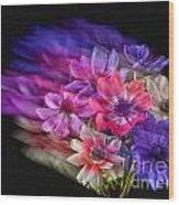 Anemone Breeze Wood Print