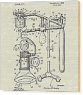 Anesthetic Machine 1919 Patent Art Wood Print