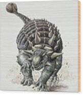 Ankylosaurus Dinosaur Wood Print