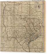 Antique Map Of Texas By John Arrowsmith - 1841 Wood Print