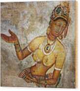 Apsara. Sigiriya Cave Painting Wood Print
