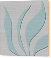 Aqua Gray Botanical 2 Wood Print