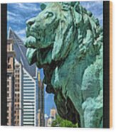 Art Institute In Chicago Lion Poster Wood Print