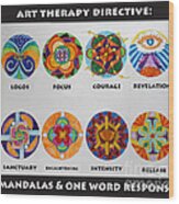 Art Therapy Directive Mandala Wood Print