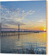 Calm Waters Over Charleston Sc Wood Print