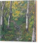 Aspens In The Fall Wood Print