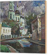 At The Church Sergius In Moscow Wood Print