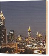 Atlanta Skyline Panoramic Wood Print