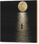 Auspicious Moon Wood Print