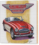 Austin3000-red-wht Wood Print