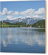 Austria, Upper Austria, View Of Wood Print