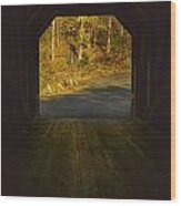 Autumn Bridge Ii Wood Print