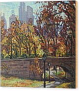 Autumn In Central Park Nyc. Wood Print