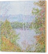 Autumn By The Lake In New Hampshire Wood Print