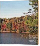 Autumn Lakeside Wood Print