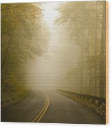 Autumn Mist Blue Ridge Parkway Wood Print