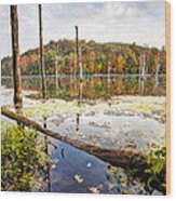Autumn On Monksville Reservoir - Long Pond Ironworks Wood Print