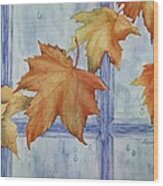 Autumn Rain Wood Print