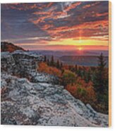 Autumn Sunrise At Dolly Sods Wood Print