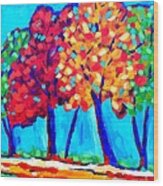 Autumn Trees Wood Print