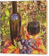 Autumn Wine Wood Print