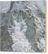 Avalanche Gasherbrum Baltoro Glacier Wood Print
