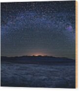 Badwater Under The Night Sky Wood Print