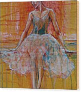 Ballerina In Repose Wood Print