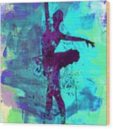 Ballerina Watercolor 4 Wood Print