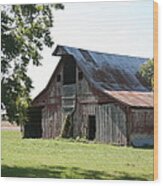 Barn In Missouri Wood Print