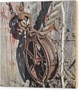 Barn Pulley Wood Print